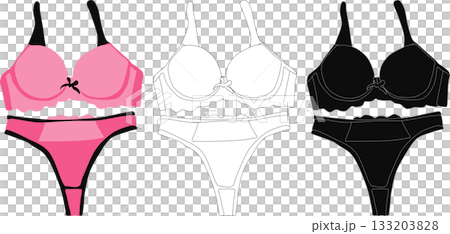 Underwear illustration set Underwear illustration set 133203828