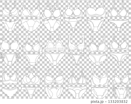 Underwear illustration set Underwear illustration set 133203832