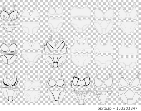 下着のイラストセット	 133203847