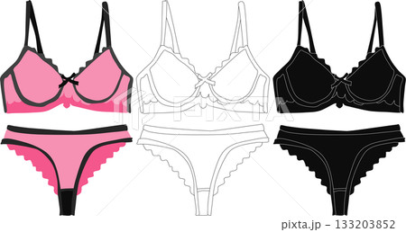 下着のイラストセット	 133203852