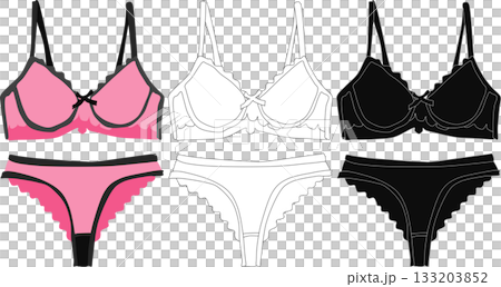 下着のイラストセット	 133203852