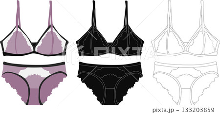下着のイラストセット	 133203859