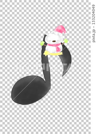 星に乗った雪ダルマの付いた音符 星に乗った雪ダルマの付いた音符 133204049