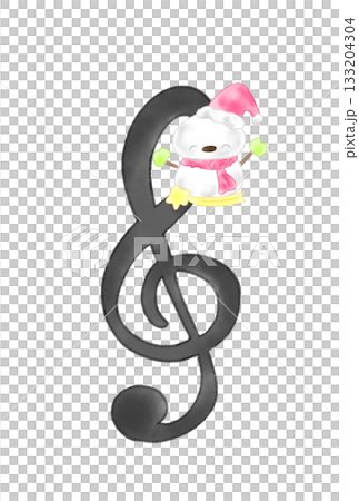 Treble clef with a snowman on a star Treble clef with a snowman on a star 133204304