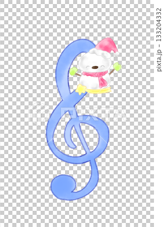 星に乗った雪ダルマの付いたト音記号 星に乗った雪ダルマの付いたト音記号 133204332