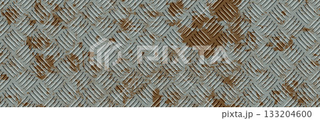 Rusty iron checkerplate industry realistic seamless bg with grunge texture Rusty iron checkerplate industry realistic seamless bg with grunge texture 133204600