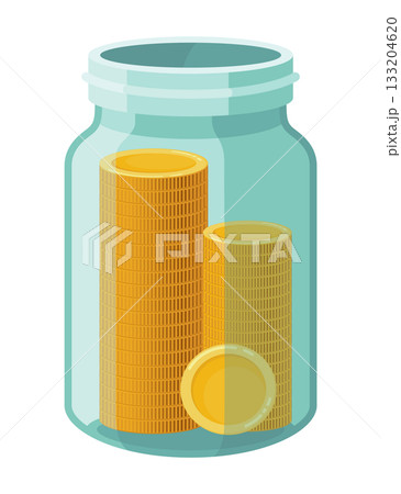 Investing bottle money, icon. Money growing concept, finance savings tree, finances investment. Money growing plant step with deposit coin in bank concept 133204620