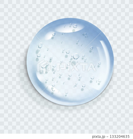 Hyaluronic acid bubble. Collagen clear drop. Cosmetic serum. Skincare product. Vector illustration 133204635