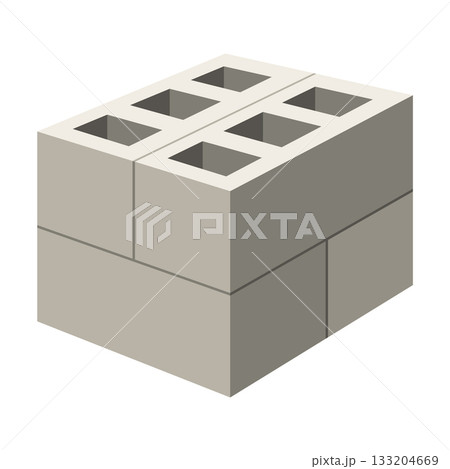 Building material. Concrete blocks. Cartoon supplies for buildings works. Construction concept. Illustration can be used for construction sites or illustrate renovation works 133204669