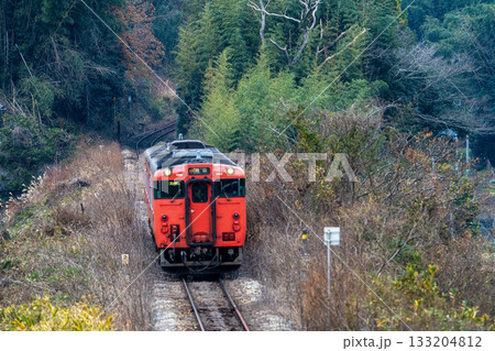 冬の坂を上る津山線岡山駅行き快速列車ことぶき4 岡山県岡山市北区 冬の坂を上る津山線岡山駅行き快速列車ことぶき4 岡山県岡山市北区 133204812