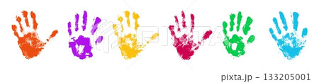Colorful palm handprint marks Colorful palm handprint marks 133205001