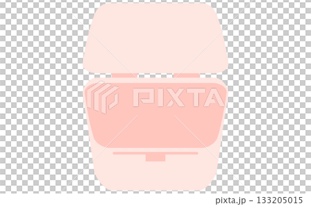 介護用の入れ歯ケースシンプルでかわいいピンクのイラスト 133205015