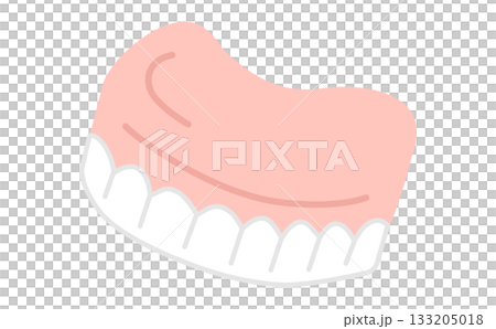 簡單可愛的手繪假牙插圖，用於護理 133205018