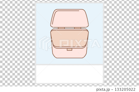 介護用の入れ歯ケースのシンプルでかわいいイラスト素材 133205022