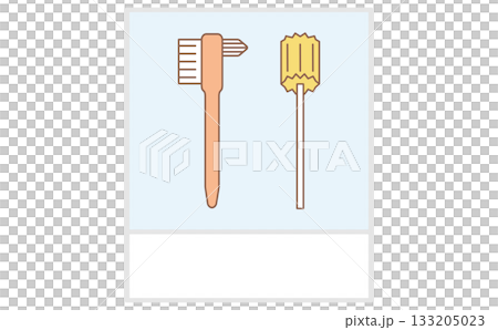 Cute illustration of a sponge brush for oral care Cute illustration of a sponge brush for oral care 133205023