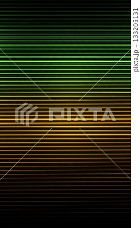 Colorful horizontal lines create a gradient effect in shades of green, orange, and black during the evening 133205131