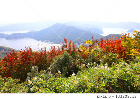 三方テラス　三方五湖レインボーライン　山頂公園　日本海　水月湖　日向湖　菅湖　久々子湖　若狭湾　 133205318