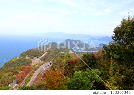 三方テラス　三方五湖レインボーライン　山頂公園　日本海　水月湖　日向湖　菅湖　久々子湖　若狭湾　 133205340