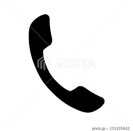 シンプルな黒色の電話アイコン 133205682