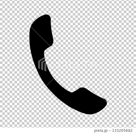 シンプルな黒色の電話アイコン 133205682