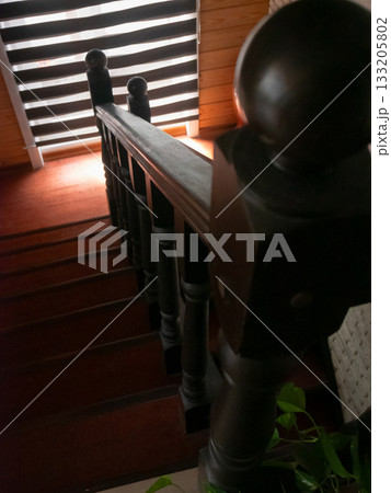 Pothos: Elegant Dark Wood Staircase, Home Interior Design Pothos: Elegant Dark Wood Staircase, Home Interior Design 133205802
