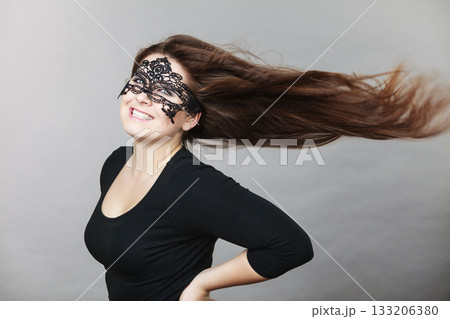 Mysterious woman wearing lace mask Mysterious woman wearing lace mask 133206380