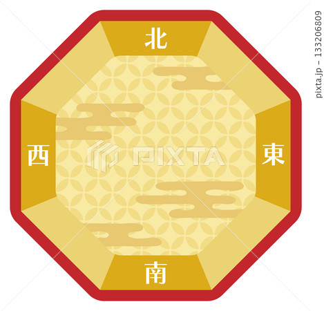 東西南北のフレーム、節分のイラスト素材 133206809