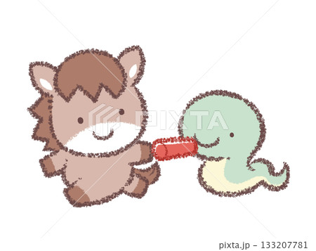 ヘビからウマへバトン2026-たすきナシ 133207781