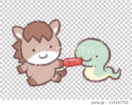 ヘビからウマへバトン2026-たすきナシ 133207781