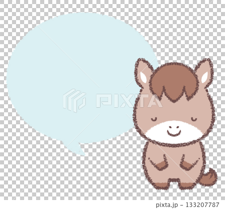鞠躬的馬和對話框 鞠躬的馬和對話框 133207787