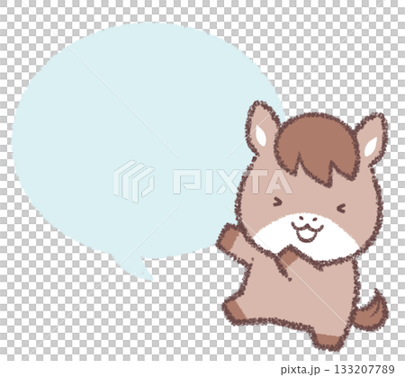 Dancing horse and speech bubble Dancing horse and speech bubble 133207789