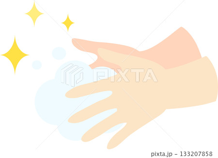 手洗いでピカピカになる手 133207858