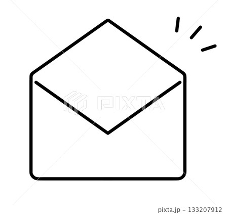 シンプルな開封したメールアイコン シンプルな開封したメールアイコン 133207912