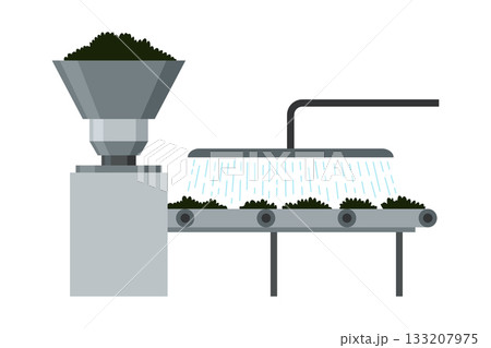 Olive washing equipment. Vector isolated element. Editable 133207975