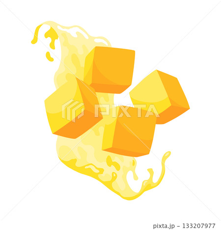 Mango sliced to cubes. Dessert tropical fruit vector illustration 133207977