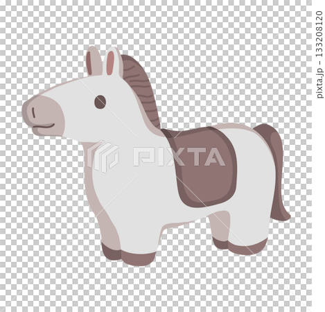 Cute white horse illustration 133208120