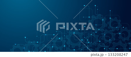 Motherboard technology circuit board background texture design. Creative idea AI banner concept for internet technology. Digital motherboard concept for poster, cover, banner, header, web template 133208247