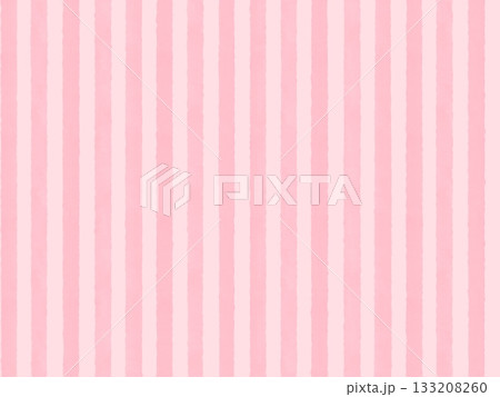 ピンクの水彩風ストライプ背景 133208260
