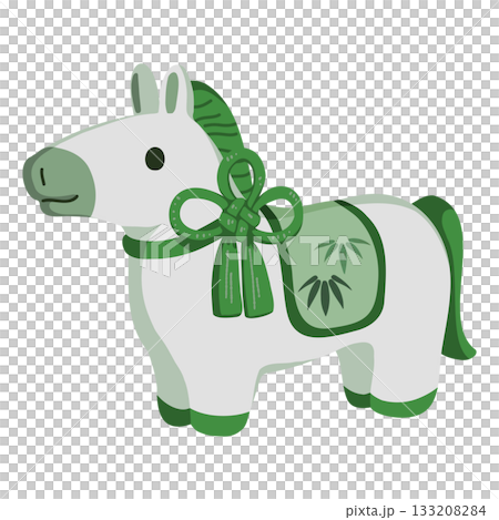Illustration of a white horse inspired by bamboo 133208284