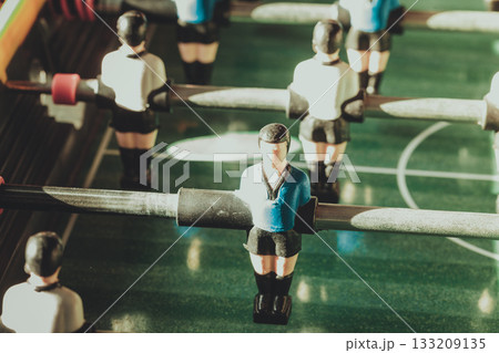 Closeup of soccer table football players 133209135