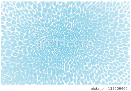 勢いよく降り注ぐシャワー水の青い飛沫のようなドット柄のイラスト調レタッチ＆色彩加工画像 133209462