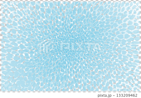 勢いよく降り注ぐシャワー水の青い飛沫のようなドット柄のイラスト調レタッチ＆色彩加工画像 133209462