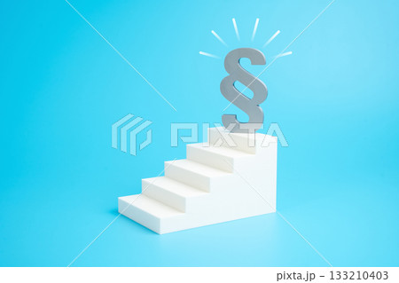 A symbol of law and order at the top of the stairs. Rule of law. Justice. Legal clarity, structural hierarchy, societal stability, and public governance. Policy reform A symbol of law and order at the top of the stairs. Rule of law. Justice. Legal clarity, structural hierarchy, societal stability, and public governance. Policy reform 133210403