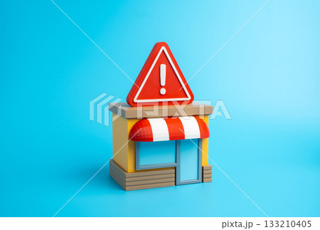 The business store is in critical condition and on the verge of closure. Financial problems, legal and regulatory issues, serious operational errors. Bankruptcy risk, market downturn, retail decline. 133210405