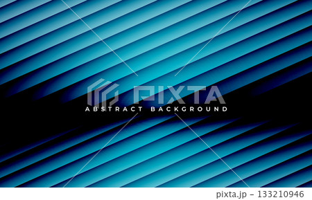 Black and blue abstract background with striped glass gradient 133210946