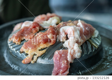 Thai Barbecue Grill with Pork and Seafood 133212126