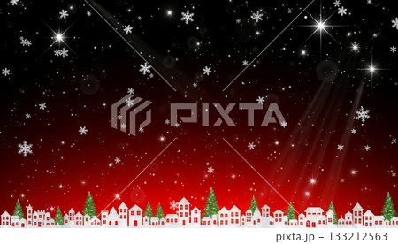 雪降る町のクリスマスの背景イラスト 133212563