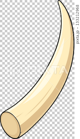 Illustration of a single ivory tusk 133212968