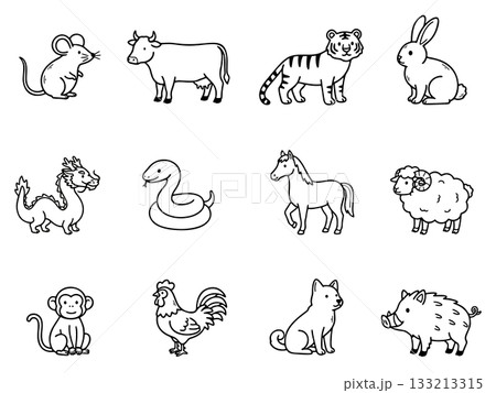 十二支のアイコンセット 133213315