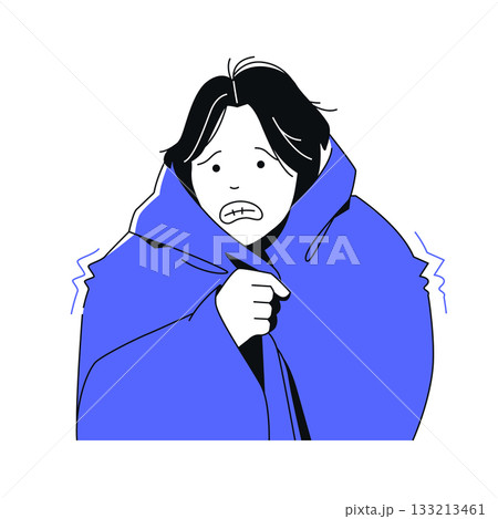 Woman Shivering from Cold - colorful flat design illustration Woman Shivering from Cold - colorful flat design illustration 133213461